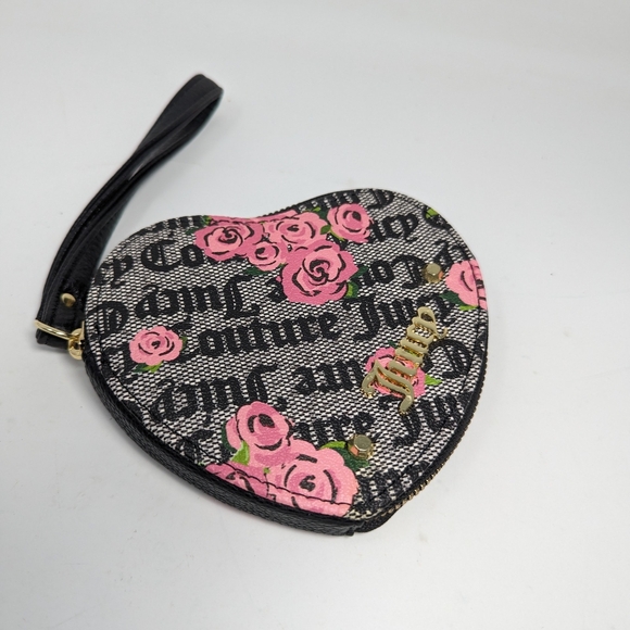 Juicy Couture Multi Rose Fabric Backpack & Heart Shaped Coin Purse - Picture 11 of 16